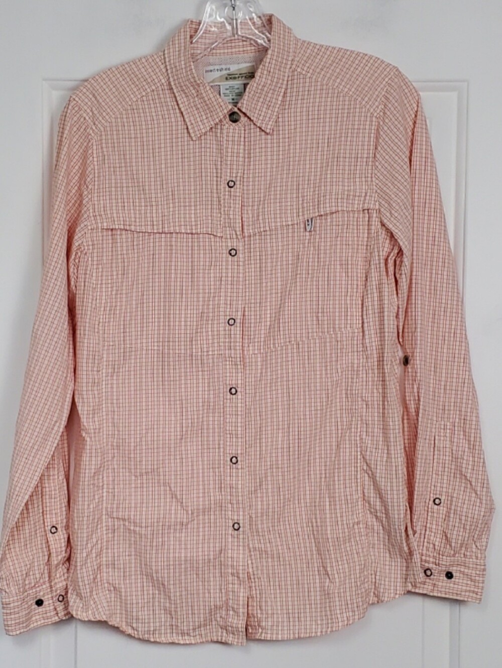 ExOfficio Womens Insect Shield Colorful Check Roll Up Sleeves Shirt Size M - GUC